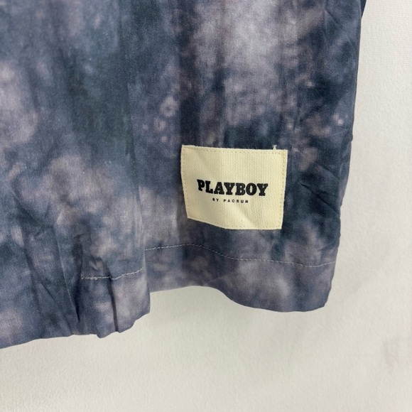 Playboy x PacSun Shirt Mens Small Button Up Bunny Logo Photo Girl Tie Dye Casual - Picture 7 of 11